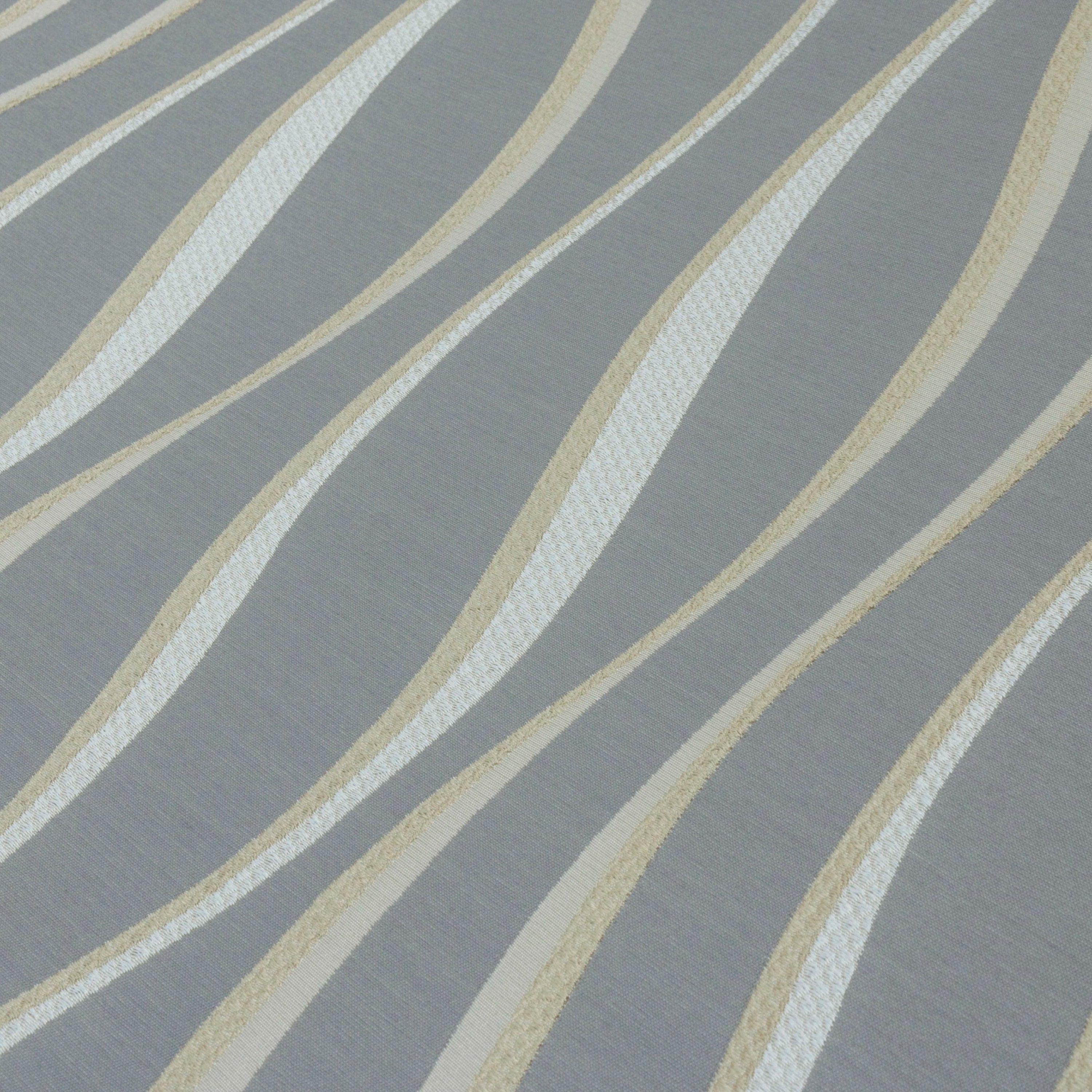 Ivory N Gold Stripes Jacquard Weave Textured Curtain Panels