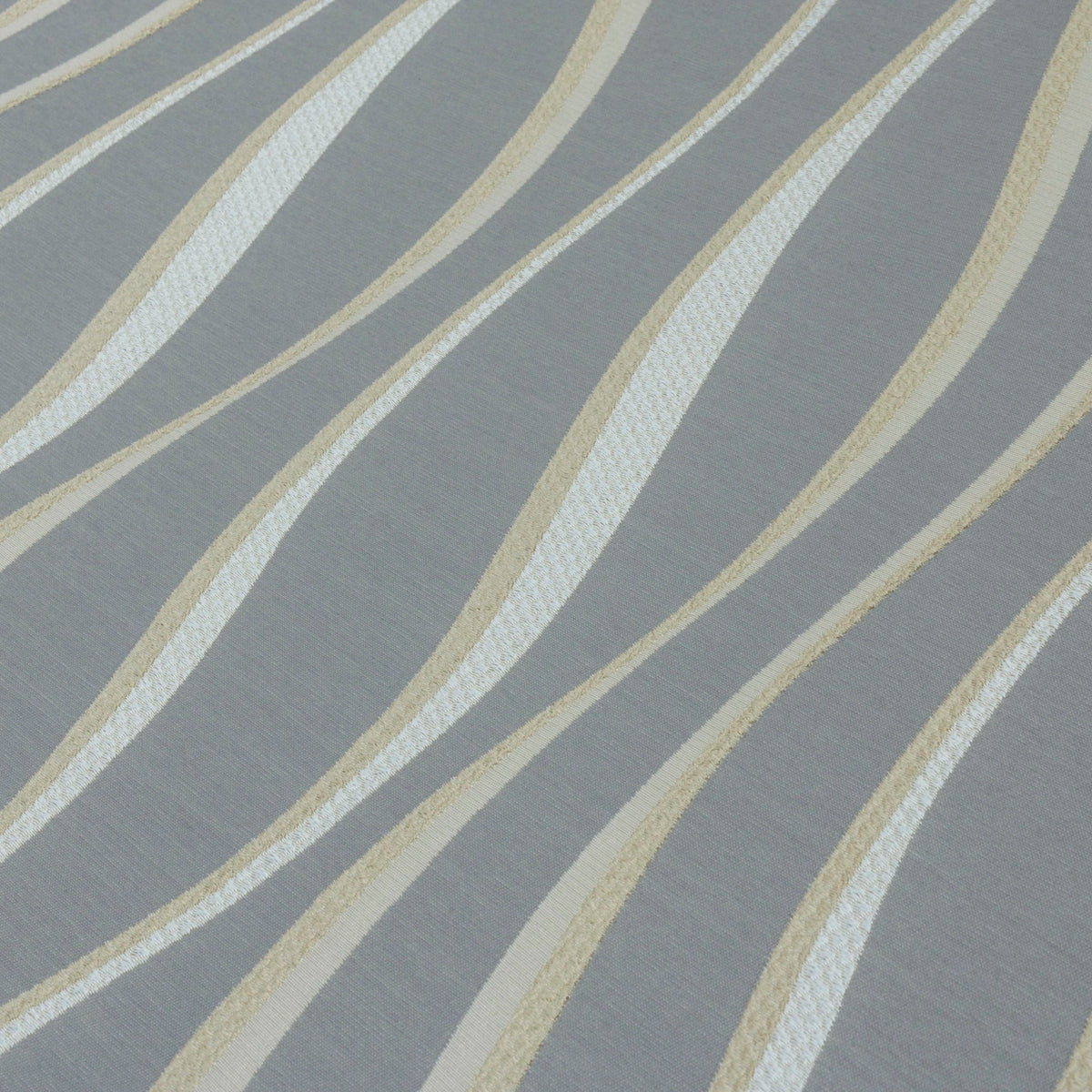 Ivory N Gold Stripes Jacquard Weave Textured Curtain Panels
