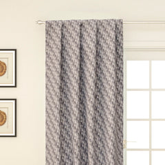 Beige Triangles Jacquard Weave Geometric Curtain Panels