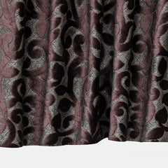 Dark Brown Velvet Flower Jacquard Velvet Curtain Panels