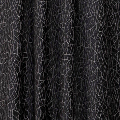 Black Gray Web Jacquard Velvet Abstract Curtain Panels
