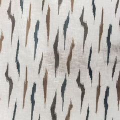 Off White Artistic Sheer Embroidery Linen Look Curtain Panel