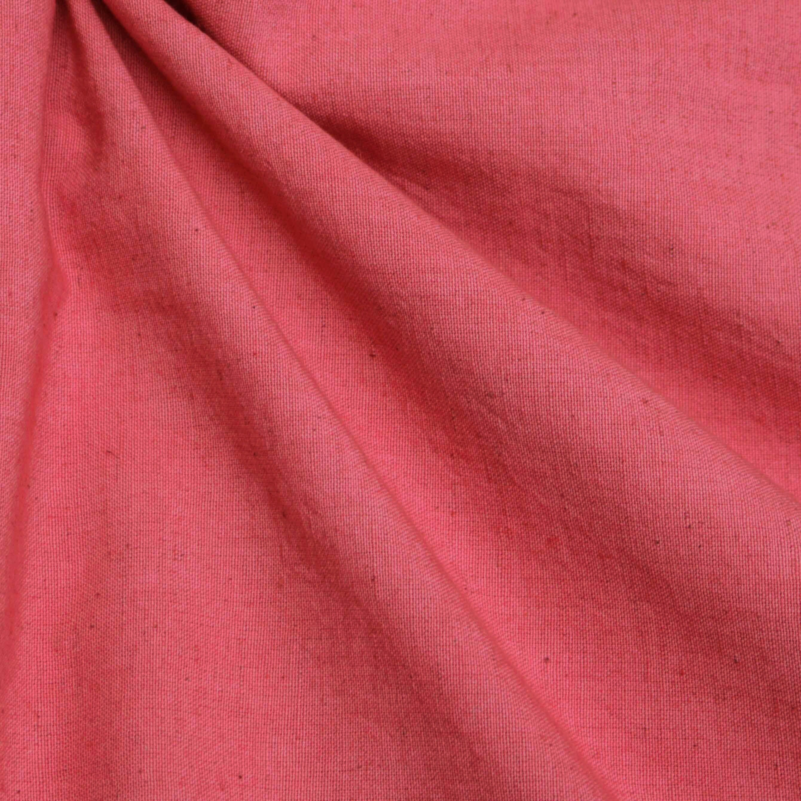 Coral Pink Cotton Linen Fabric