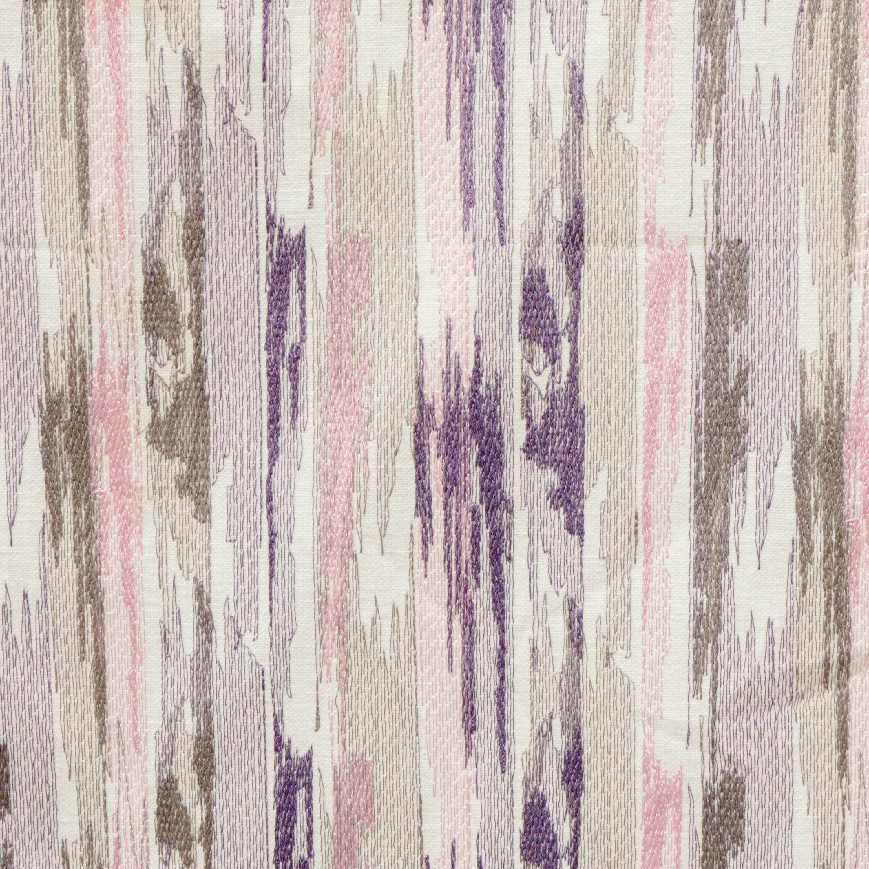 Pink, Purple N Gray Streaks Cotton Embroidery Curtain Panels