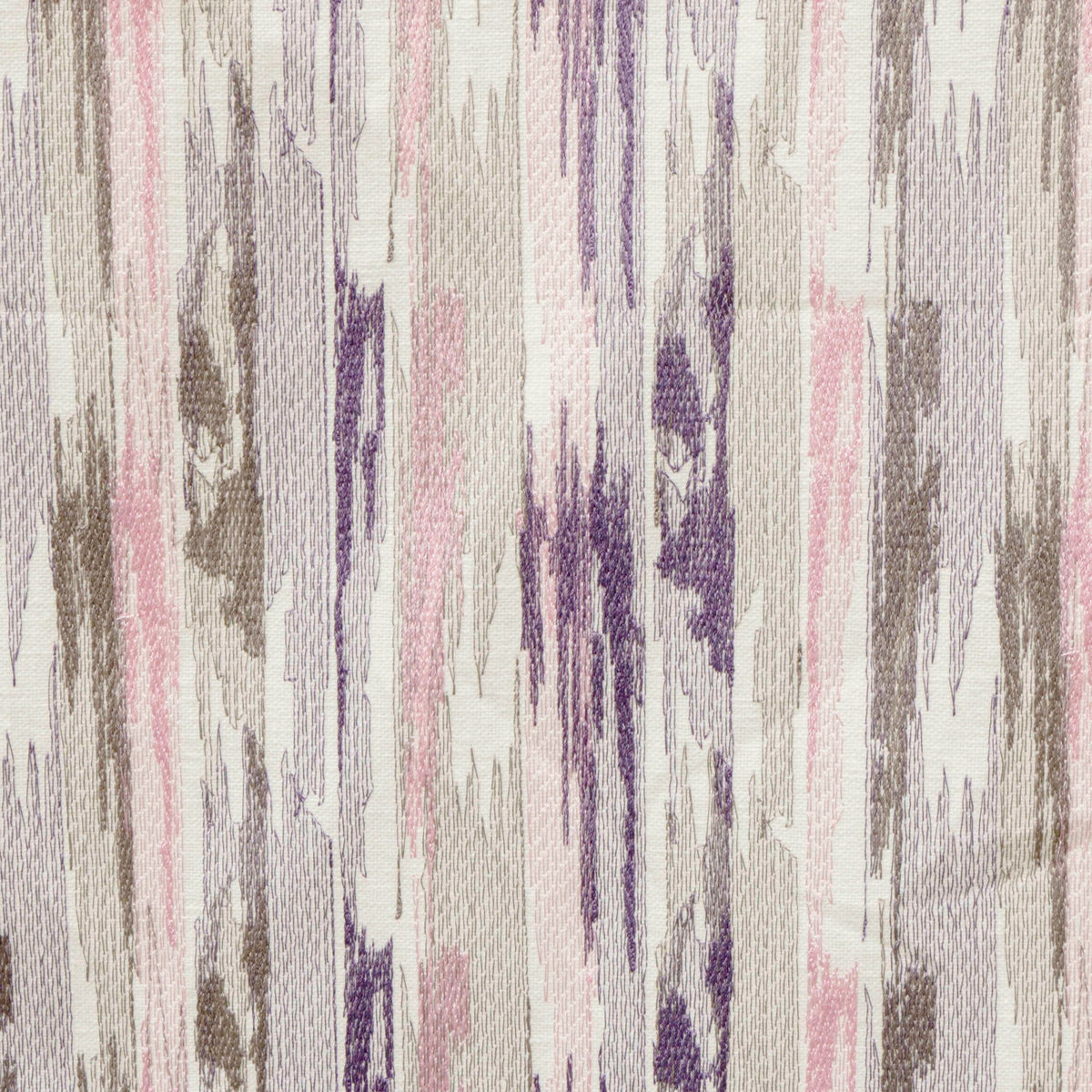 Pink, Purple N Gray Streaks Cotton Embroidery Curtain Panels