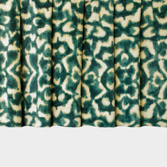 Green N Ivory Abstract Digital Printed Velvet Curtain Panels