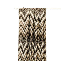 Brown Chevron Geometric Jacquard Weave Curtain Panels