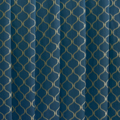 Navy Blue Moroccan Cotton Embroidered Curtain Panels