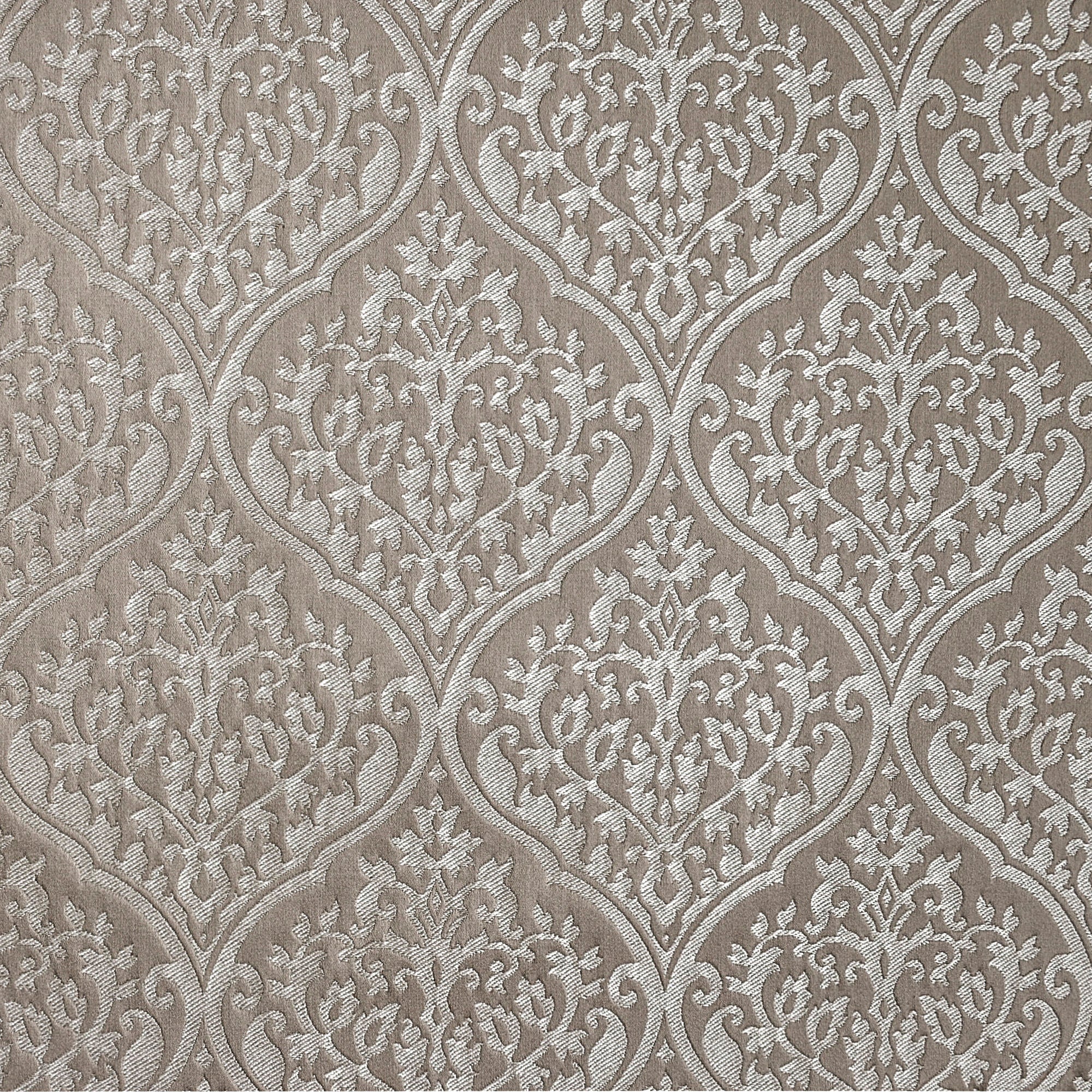 Pearl Beige Floral Polyester Viscose Woven Curtain Panels