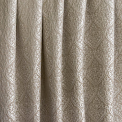 Pearl Beige Floral Polyester Viscose Woven Curtain Panels