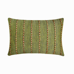 Green Jute Lumbar Pillow Cover - Moss Jute