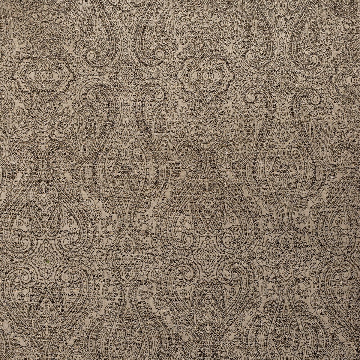Beige Damask With Copper Lurex Zari Woven Curtain Panels
