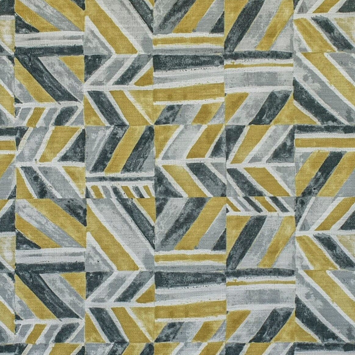 Chartreuse Abstract Grey Printed Cotton Curtain Panels