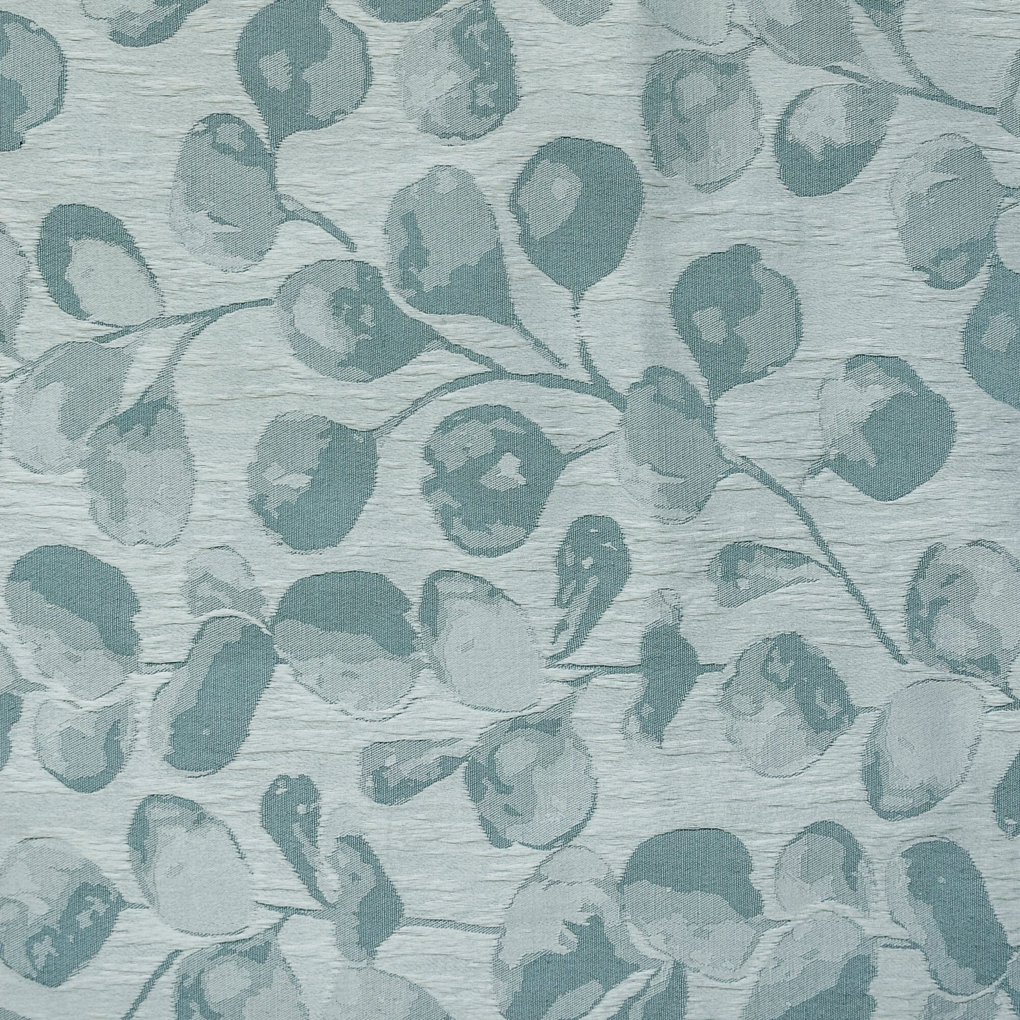 Dusky Blue Petals Jacquard Weave Curtain Panels