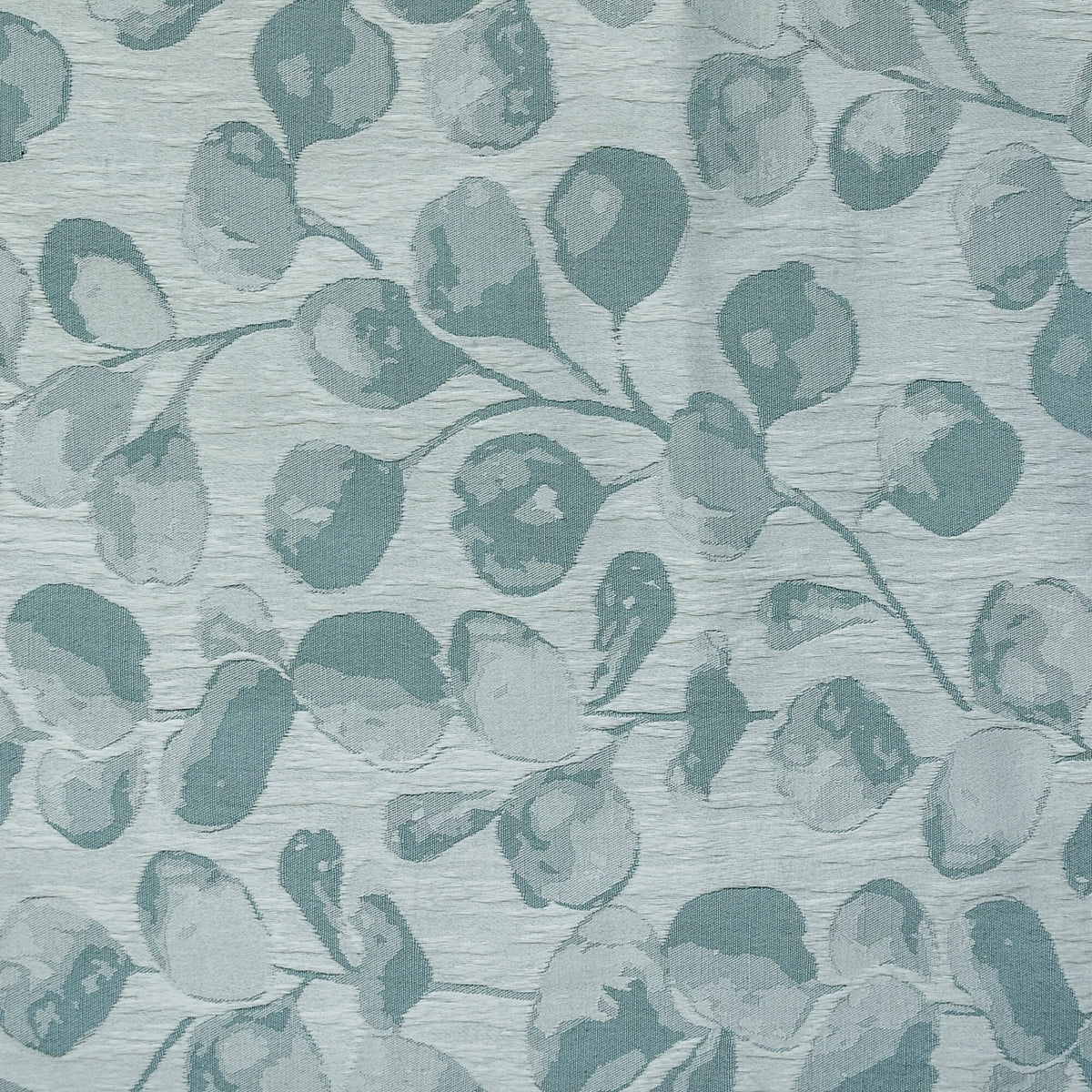 Dusky Blue Petals Jacquard Weave Curtain Panels