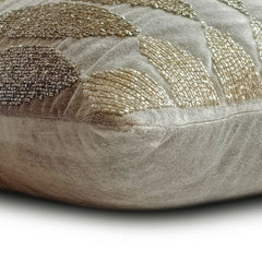 Velvet Bedecked - Gray Velvet Throw Pillow Cover