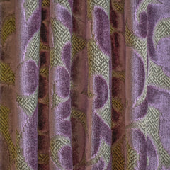 Purple Floral Jacquard Velvet Curtain Panels