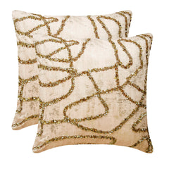 Liquid Gold - Gold Jacquard Throw Pillow Cover