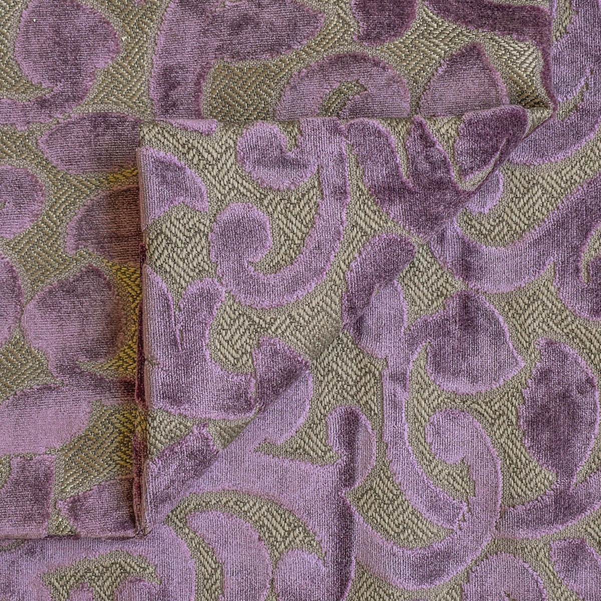 Purple Floral Jacquard Velvet Curtain Panels