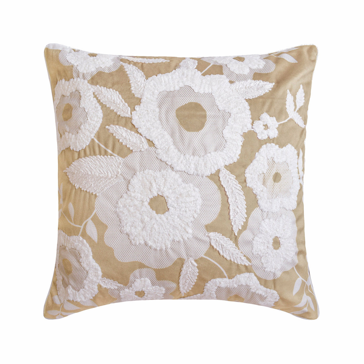 Snowy Blossoms Throw Pillow Cover