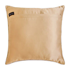 Snowy Blossoms - Beige Velvet Throw Pillow Cover