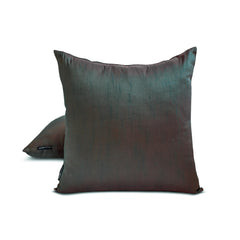 Green Red Luxury - Green & Red Art Silk Throw Pillow Cover Pack of 2