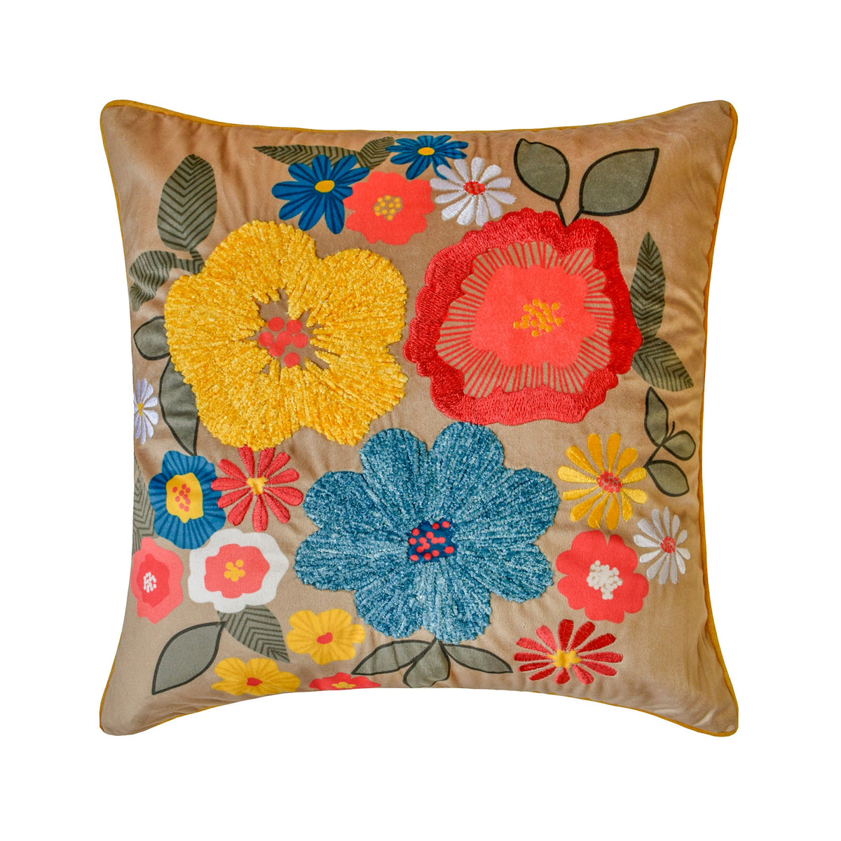 Sunburst Blooms Throw Pillow Cover