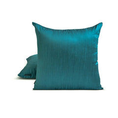 Teal Blue Luxury - Teal Blue Art Silk Throw Pillow Cover Pack of 2