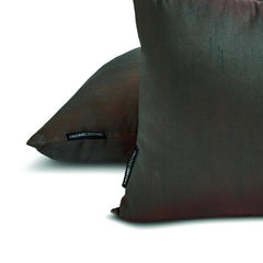 Green Red Luxury - Green & Red Art Silk Throw Pillow Cover Pack of 2