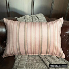 Linear Stripe Pink - Pink Velvet Christmas Stripe Oblong Lumbar Pillow Cover