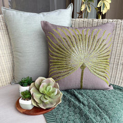 Together We Grow - Brown Cotton Linen Decorative Euro Sham