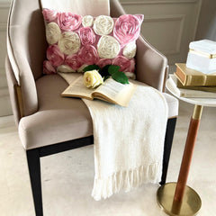 Blossom Bloom - Art Silk Pink Decorative Lumbar Pillow Cover
