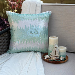 Aqua Blue Art Silk Throw Pillow Cover - Frozen