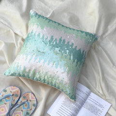 Aqua Blue Art Silk Throw Pillow Cover - Frozen