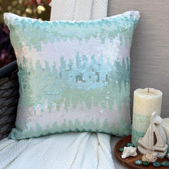 Aqua Blue Art Silk Throw Pillow Cover - Frozen