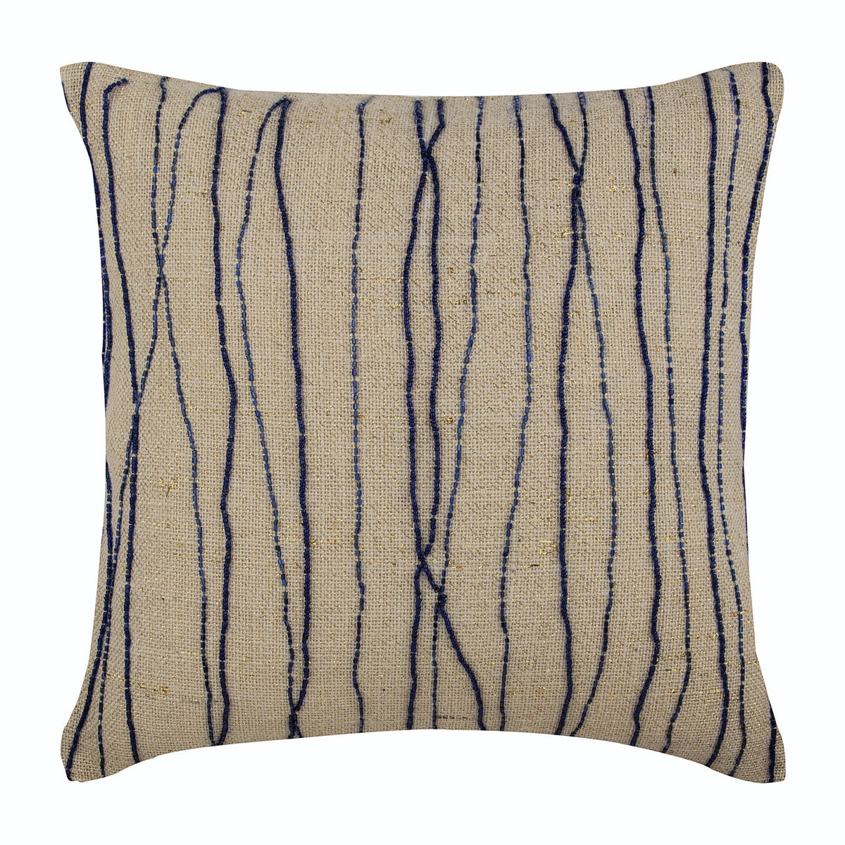Sea King - Blue Burlap Decorative Euro Sham