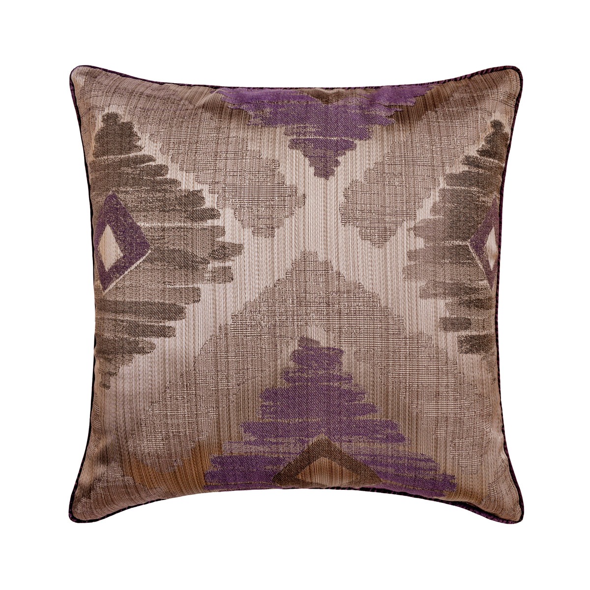 Abstract Therapy - Purple Jacquard Silk Decorative Euro Sham