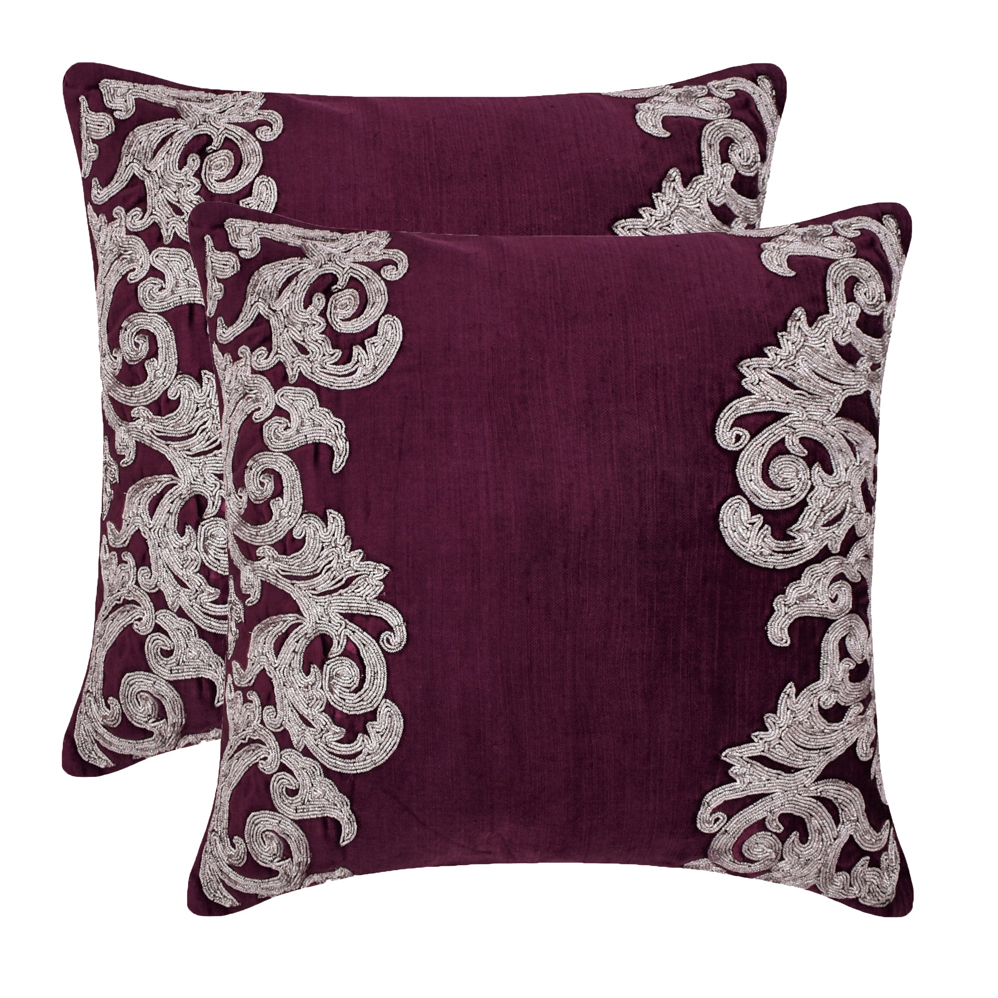 Tyrian Purple Velvet Throw Pillow Cover, Art Nouveau – The HomeCentric