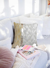 Auriferous - Silver & Gold Silk Decorative Euro Sham