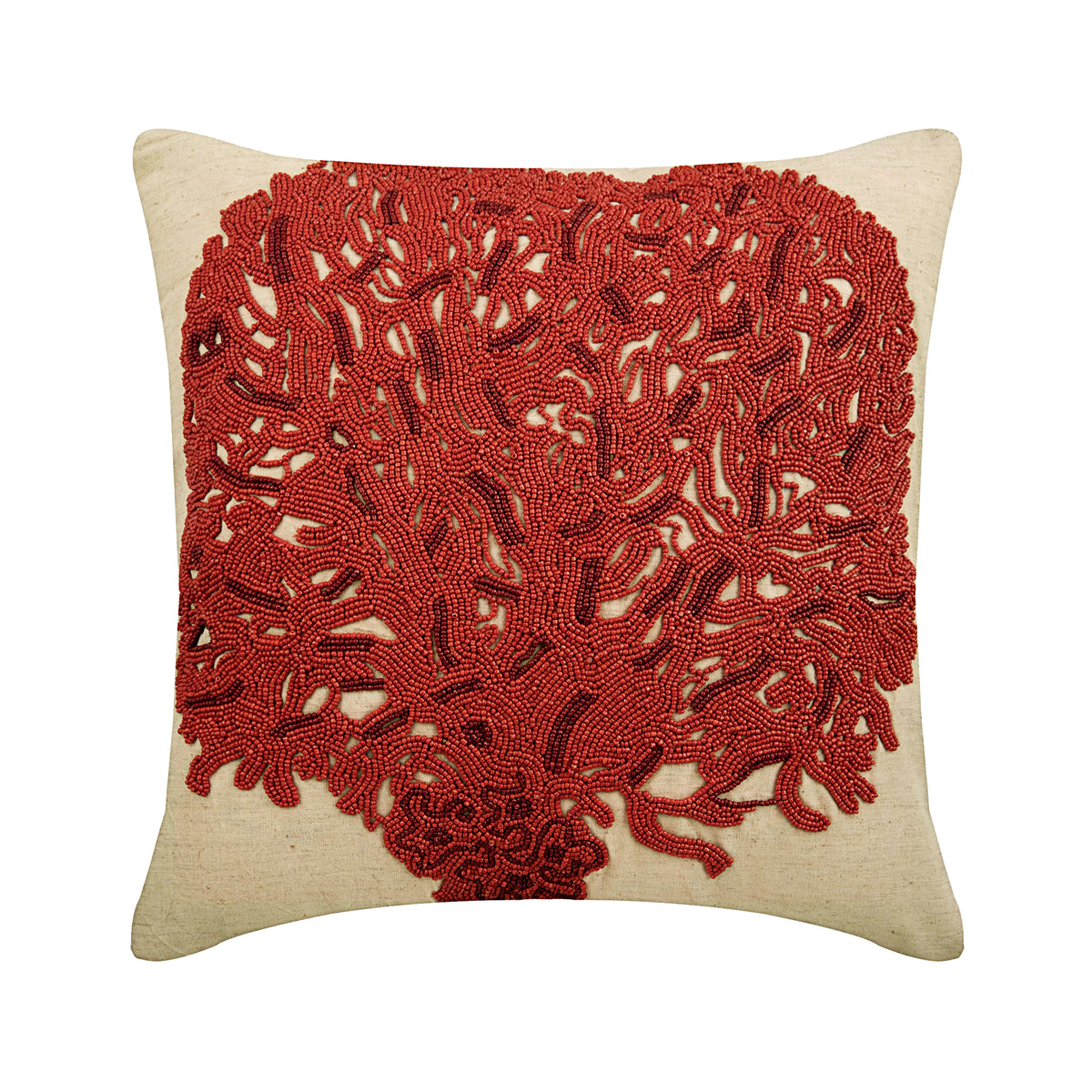 Changing Tree - Natural Beige Cotton Linen Decorative Euro Sham