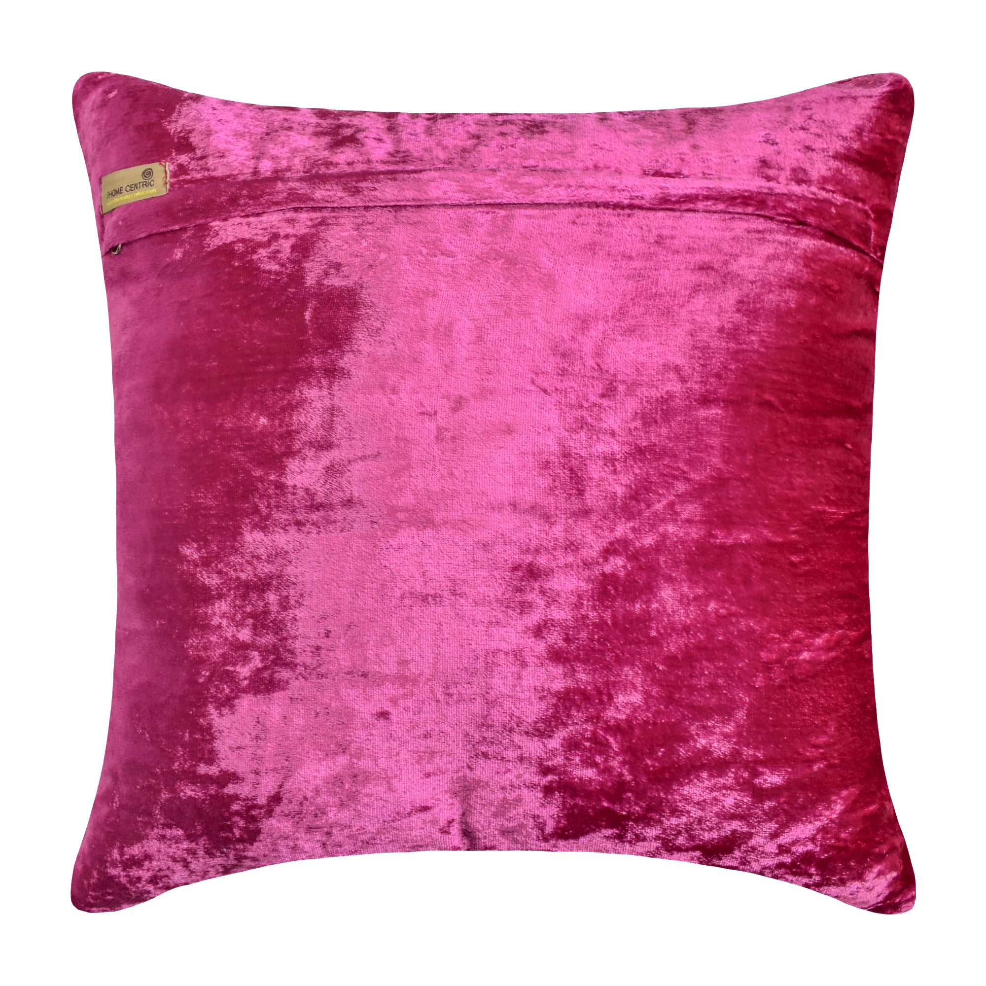 Circle Of Images - Fuchsia Pink Velvet Throw Pillow Cover