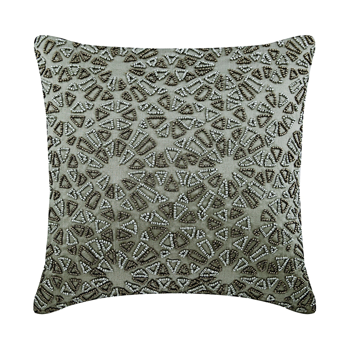 Cool Chrome - Silver Silk Throw Pillow Cover