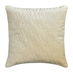 Ivory Velvet Quilted Throw Pillow Cover Diamond Ivory