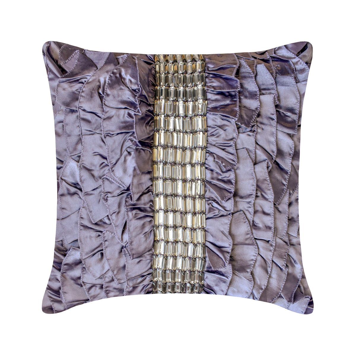 Diamonds N Dreams - Purple Satin Decorative Euro Sham