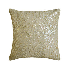 Dreams N Pearls - Natural Beige Cotton Linen Decorative Euro Sham