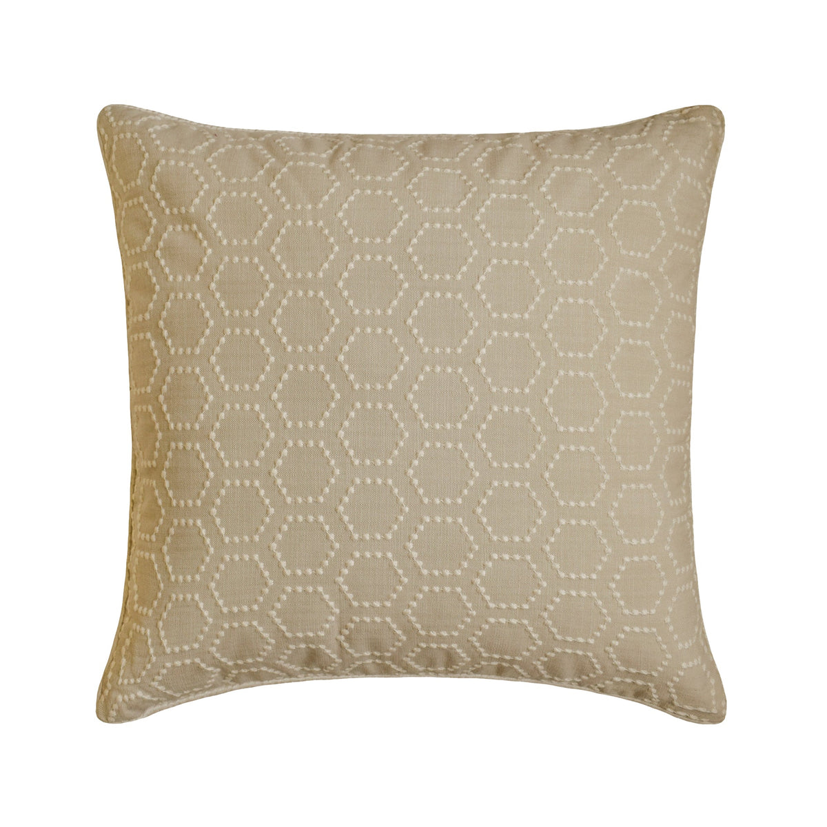 Fresh Linen - Beige Linen Embroidered Throw Pillow Cover