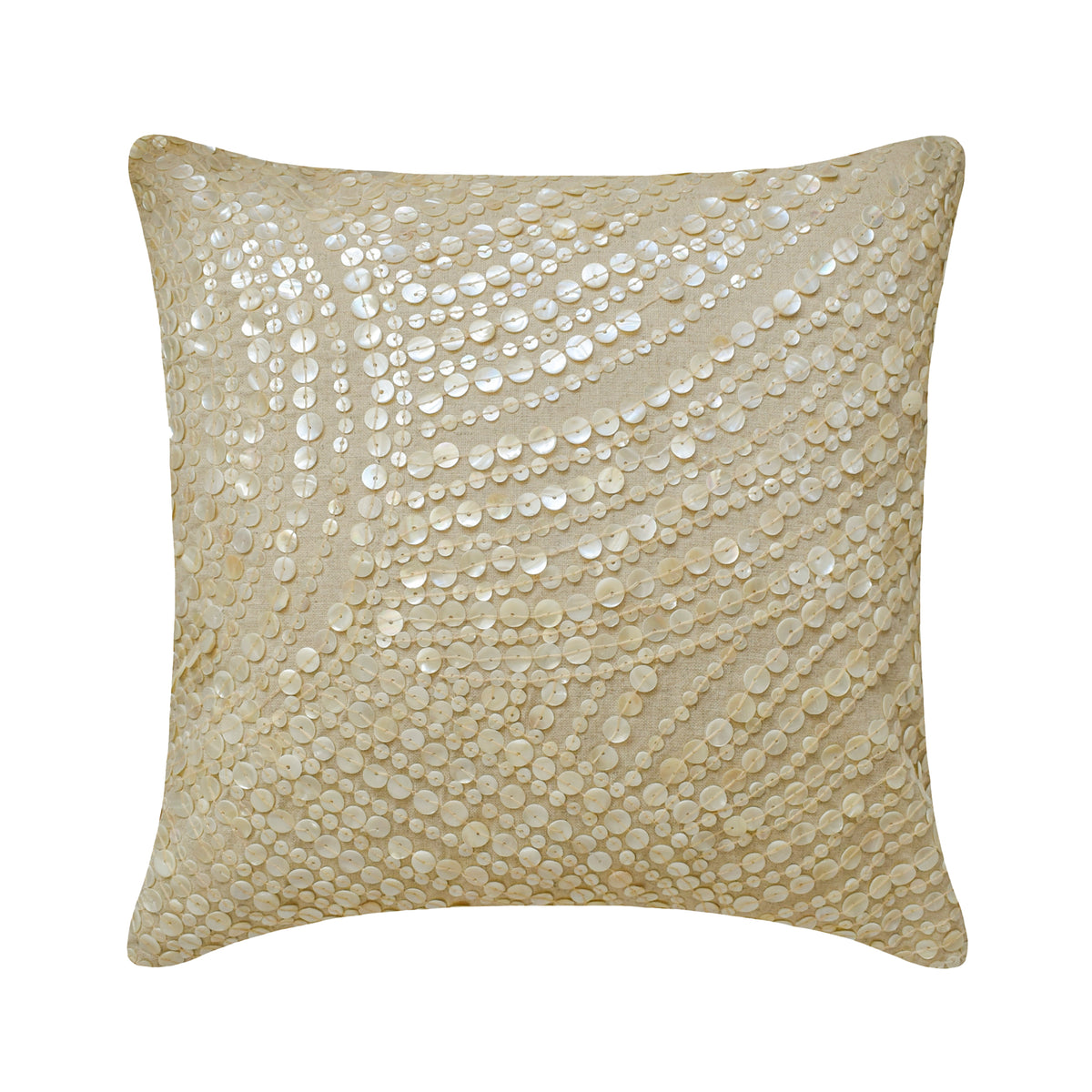 Glazed Pearls - Natural Beige Cotton Linen Decorative Euro Sham