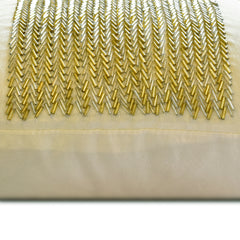 Gold Gleam - Ivory Art Silk Decorative Euro Sham