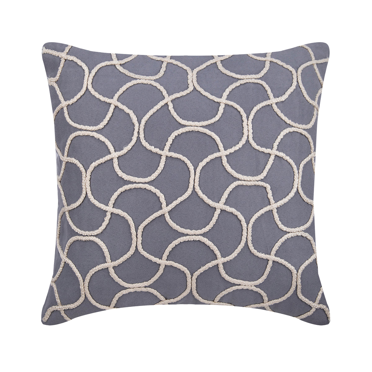 Jute Entangled - Gray Suede Decorative Euro Sham