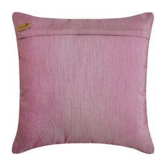 Leafy Pink - Pink Art Silk Throw Pillow Cover
